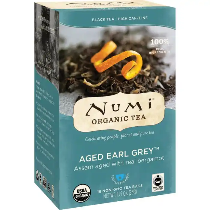 Modern Numi Aged Earl Gray Black Premium Organic Tea, Box of 18 Bags